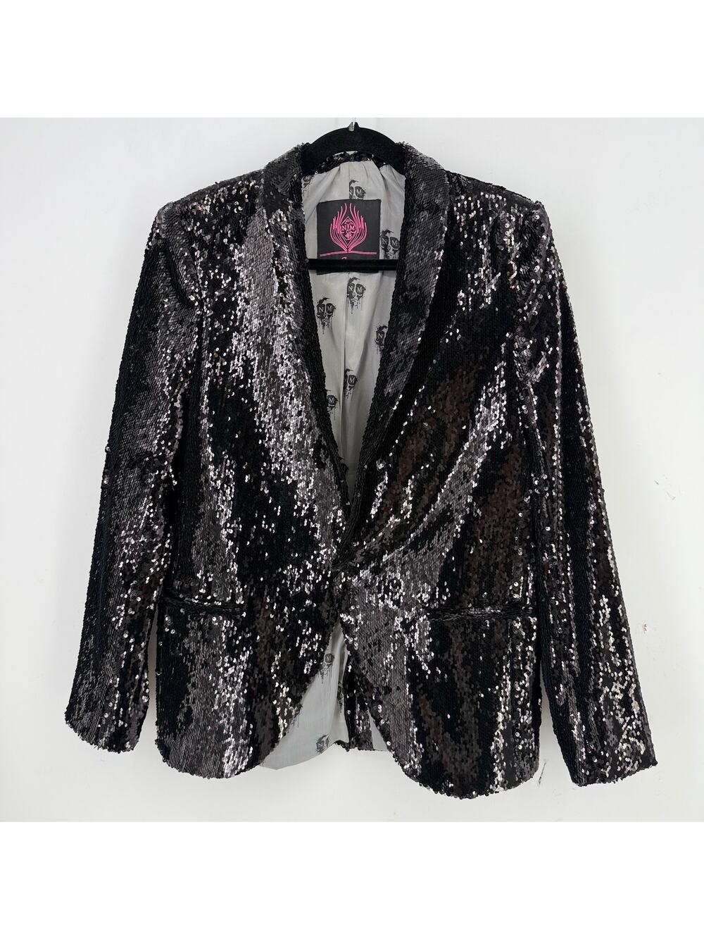 Noose & Monkey Liberace Black Sequin Blazer Jacket Mens Size 40R
